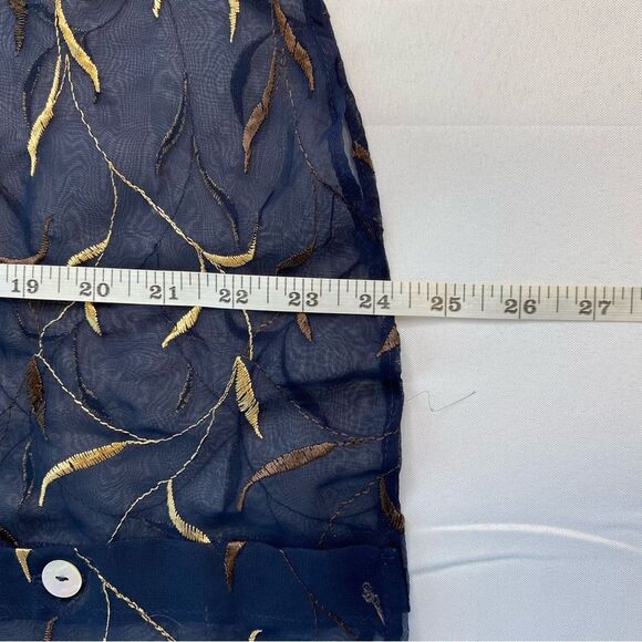 🚨FINAL OFFER Moda International Black Sheer Button Down Top Size Large - Picture 15 of 16